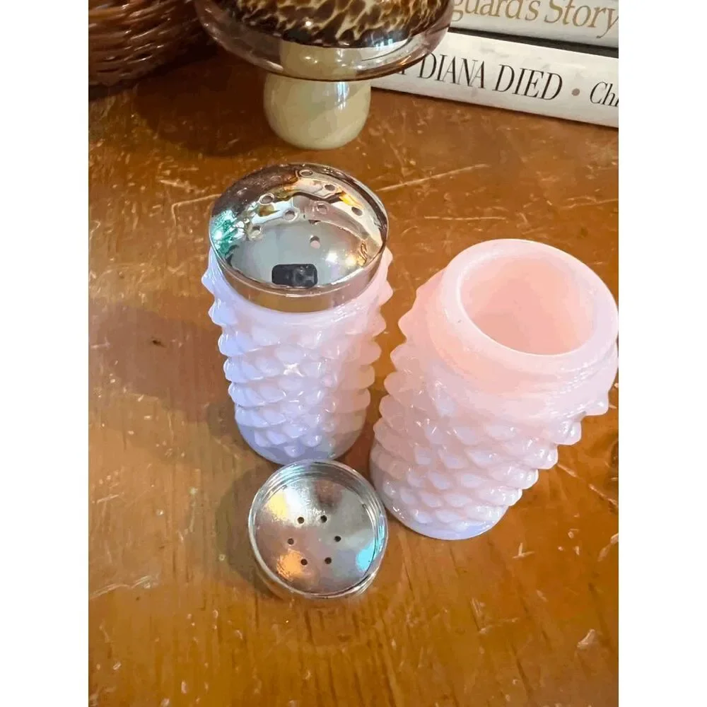 Crown Tuscan GiGi Hobnail Mosser Glass Salt and Pepper Shakers Made in USA